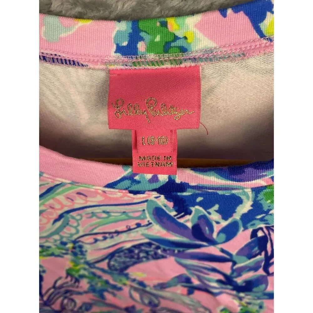 Lilly Pulitzer‎ Mini Harriet Girls Dress Straight Fit Sash Lilac Size L (8-10) - Picture 6 of 7